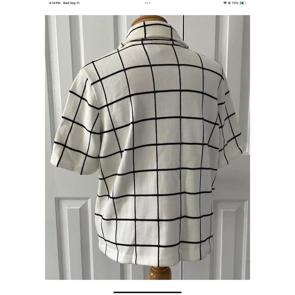Lauren Ralph Lauren Window Pane Sweater/Cardigan Short Sleeves Women’s Sz XL - Picture 2 of 8